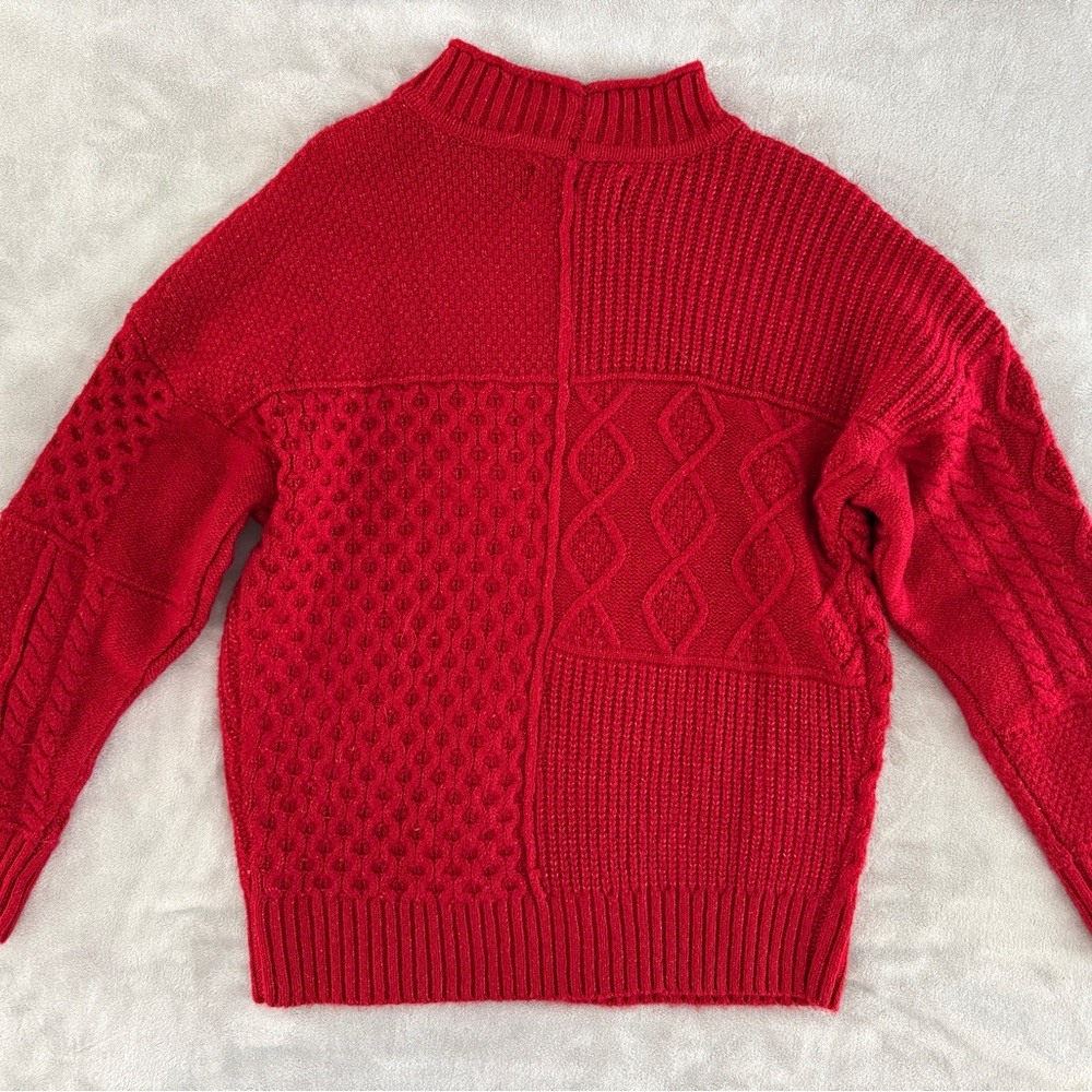 American Eagle Outfitters Red Patchwork Knit Wome… - image 2